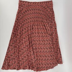 MAX STUDIO Skirt Pleated Maxi Skirt Foral Flower Size Large RN#58822